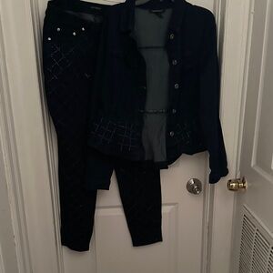 Ashley Stewart Black Skinny Embellished Pants and jacket
